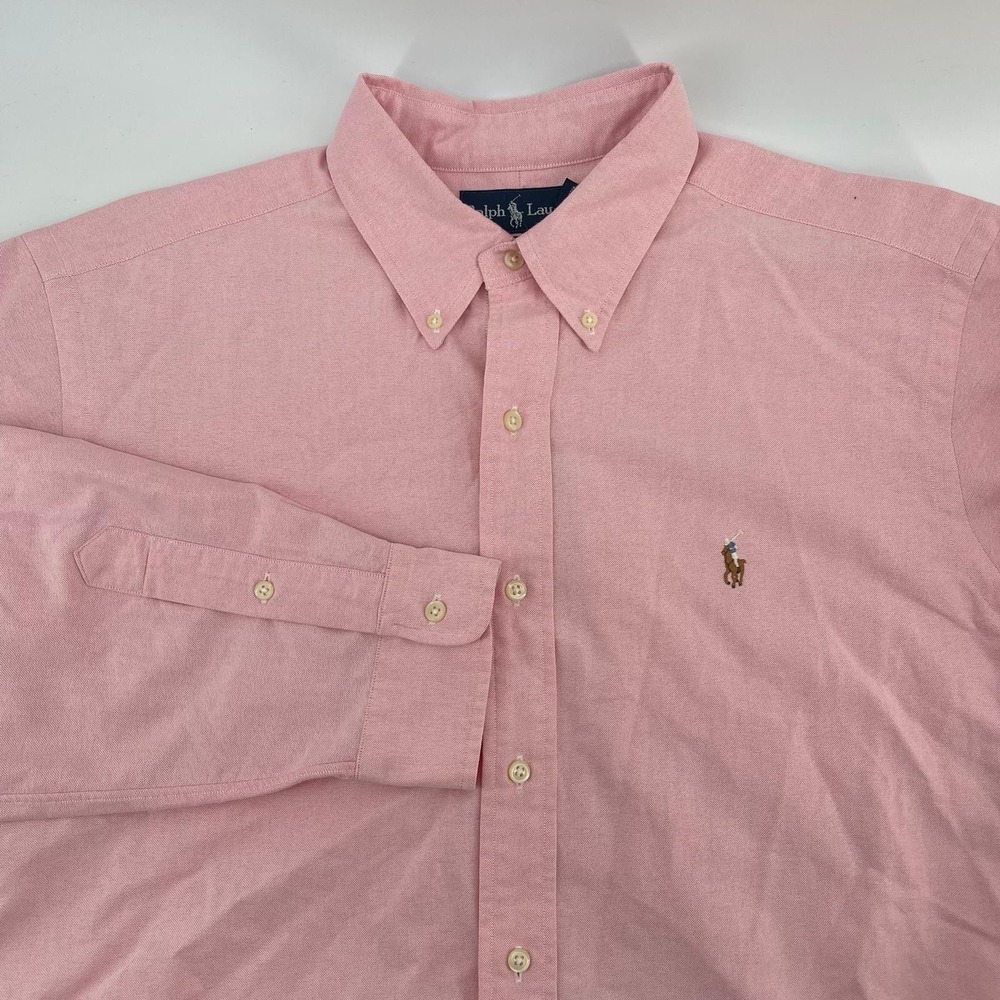 Ralph Lauren Men's XL Pink Button Down Long Sleeve Shirt Flesh Pony